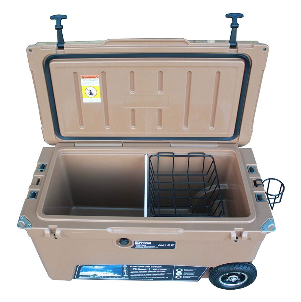 milee-wheeled-cooler-open-with-accessories - Hunting Waterfalls