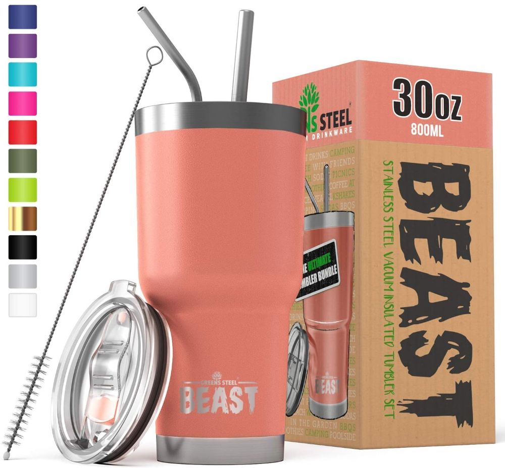 Beast 30 oz Tumbler Stainless Steel Vacuum Insulated Coffee Ice Cup Double  Wall Travel Flask (Sand)