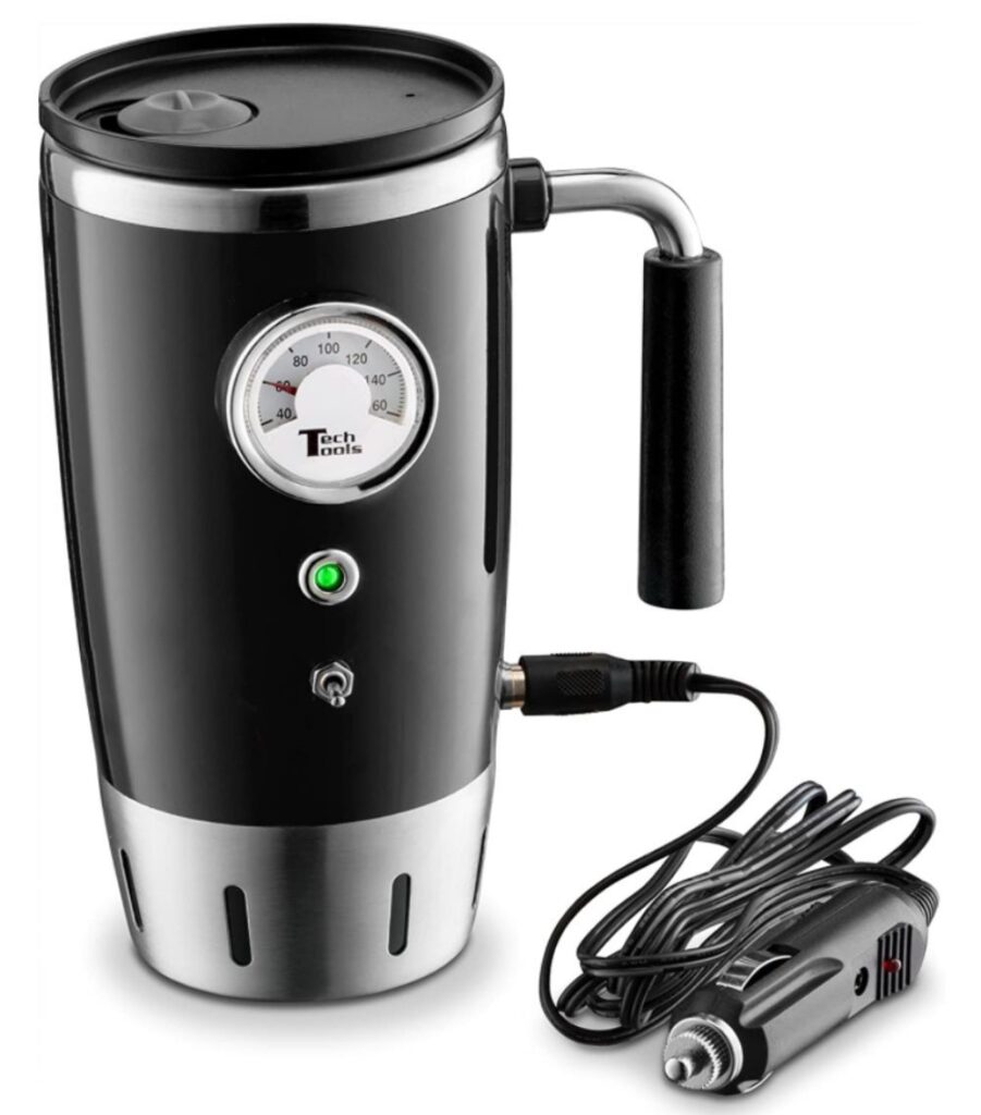 Car Heating Mug 12V 24V Universal Smart Electric Heating Cup Portable  Travel Mug Car Thermos Mug Water Heater Kettle Coffee Cup Color Name:  Black, Ships From: United States