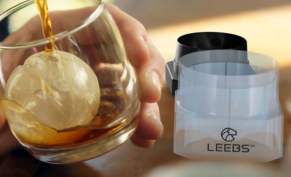 LEEBS Sphere Ice Molds - 3 Pack Whiskey Ice Ball Mold - Silicone Freezer  Press Ice Ball Maker Mold for Large Round craft Whisky Ice Ba