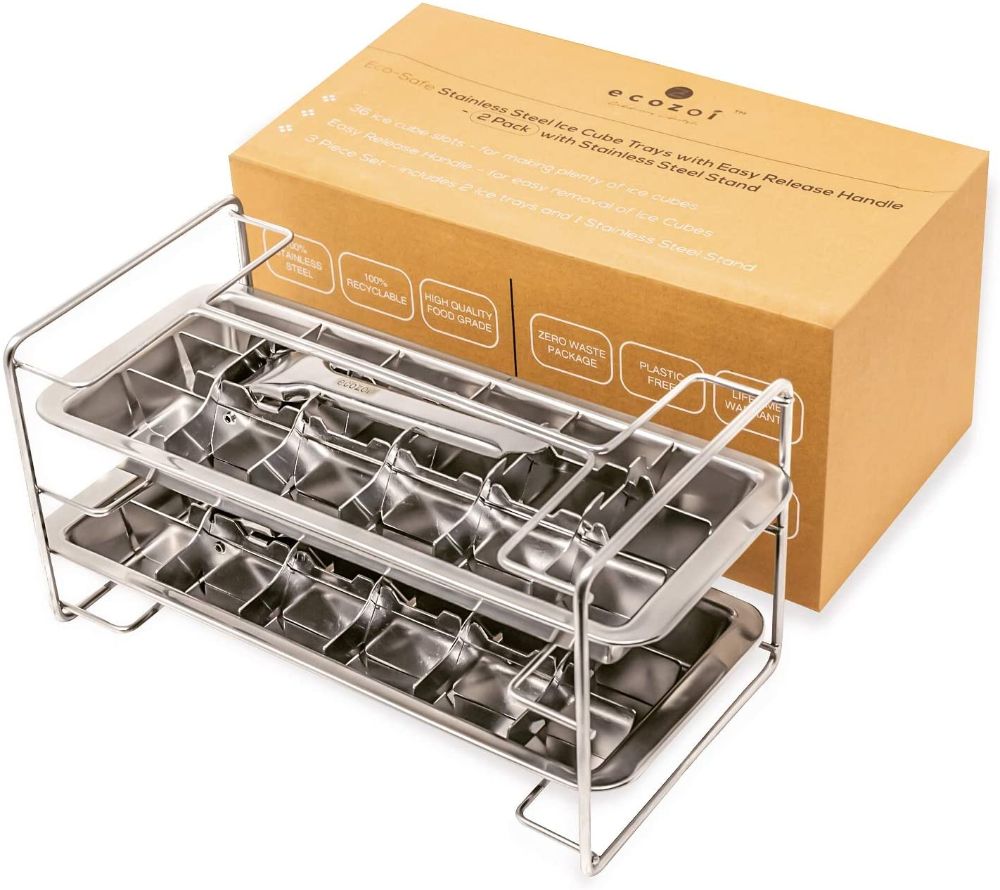 Large Stainless Steel Ice Cube Tray - Retro Style — Bar Products