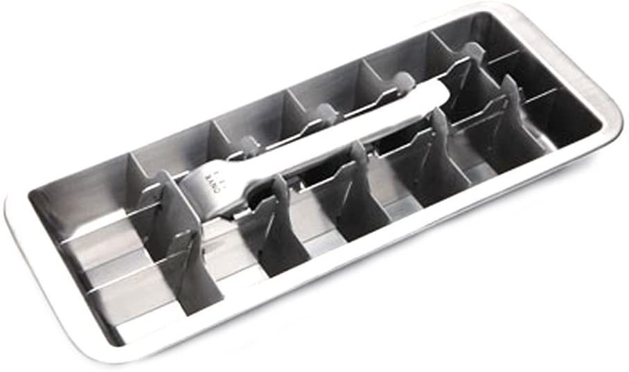 ecozoi Stainless Steel Metal Ice Cube Tray with Easy Release Handle