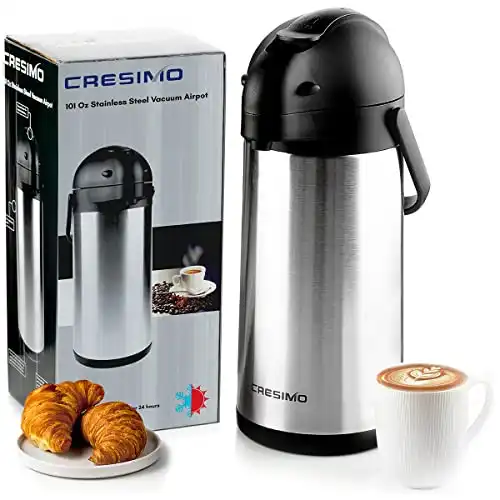 Cresimo Thermal Insulated Coffee Pump Carafe (101 oz)