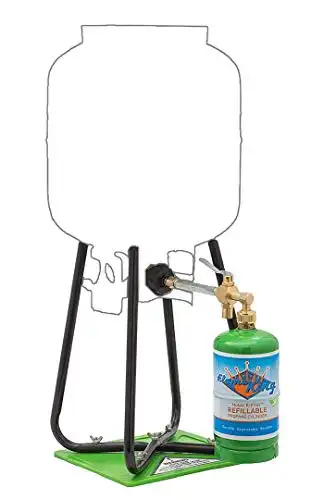 Flame King Refillable 1 lb Empty Propane Cylinder Tank with Refill Kit and CGA600 Connection