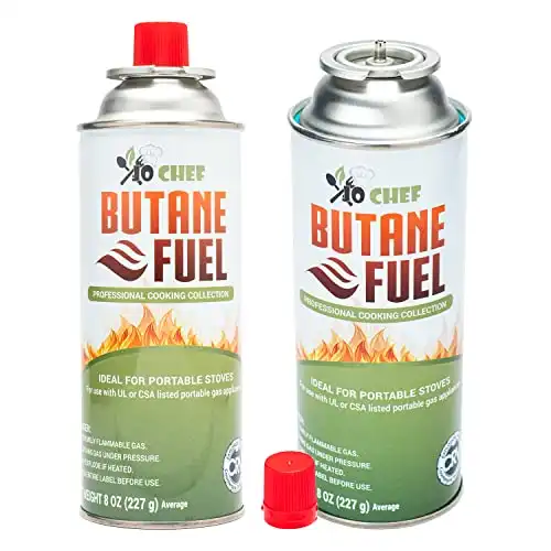 Jo Chef Butane Fuel Canister, 8 oz (2 Cans)