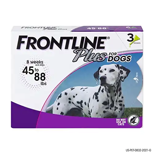 Frontline Plus for Dogs Flea and Tick Treatment (3 Doses)