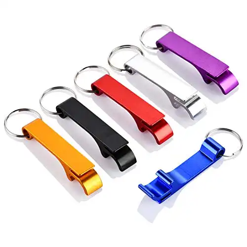 Colorful Mcyye Beer Bottle Opener Keychains (6 Pieces)