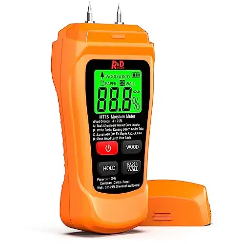 Wood Moisture Meter for Building Materials and Firewood