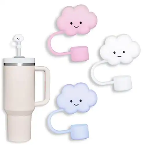 Cute Cloud Silicone Straw Covers (3 Pack)