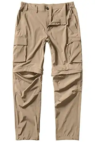 Gash Hao Mens Hiking Convertible Pants Waterproof & Quick Dry