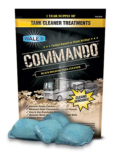 Walex Commando RV Black Holding Tank and Sensor Cleaner Drop-Ins (1 Year Supply)